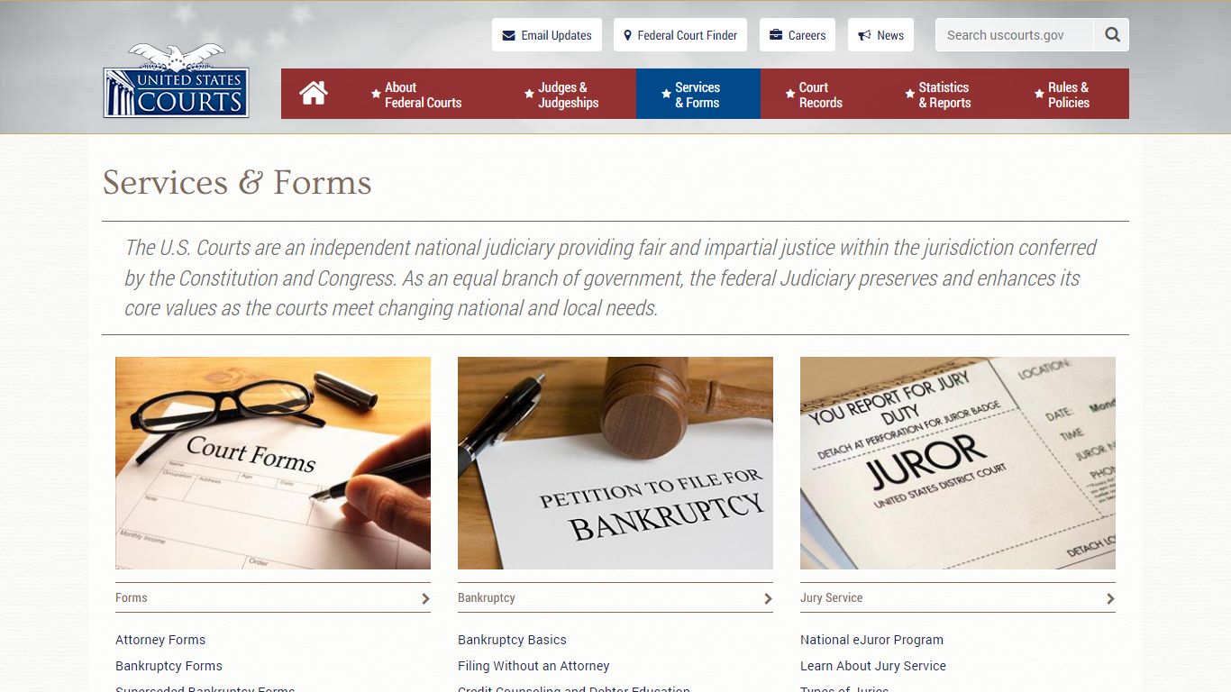 Services & Forms | United States Courts