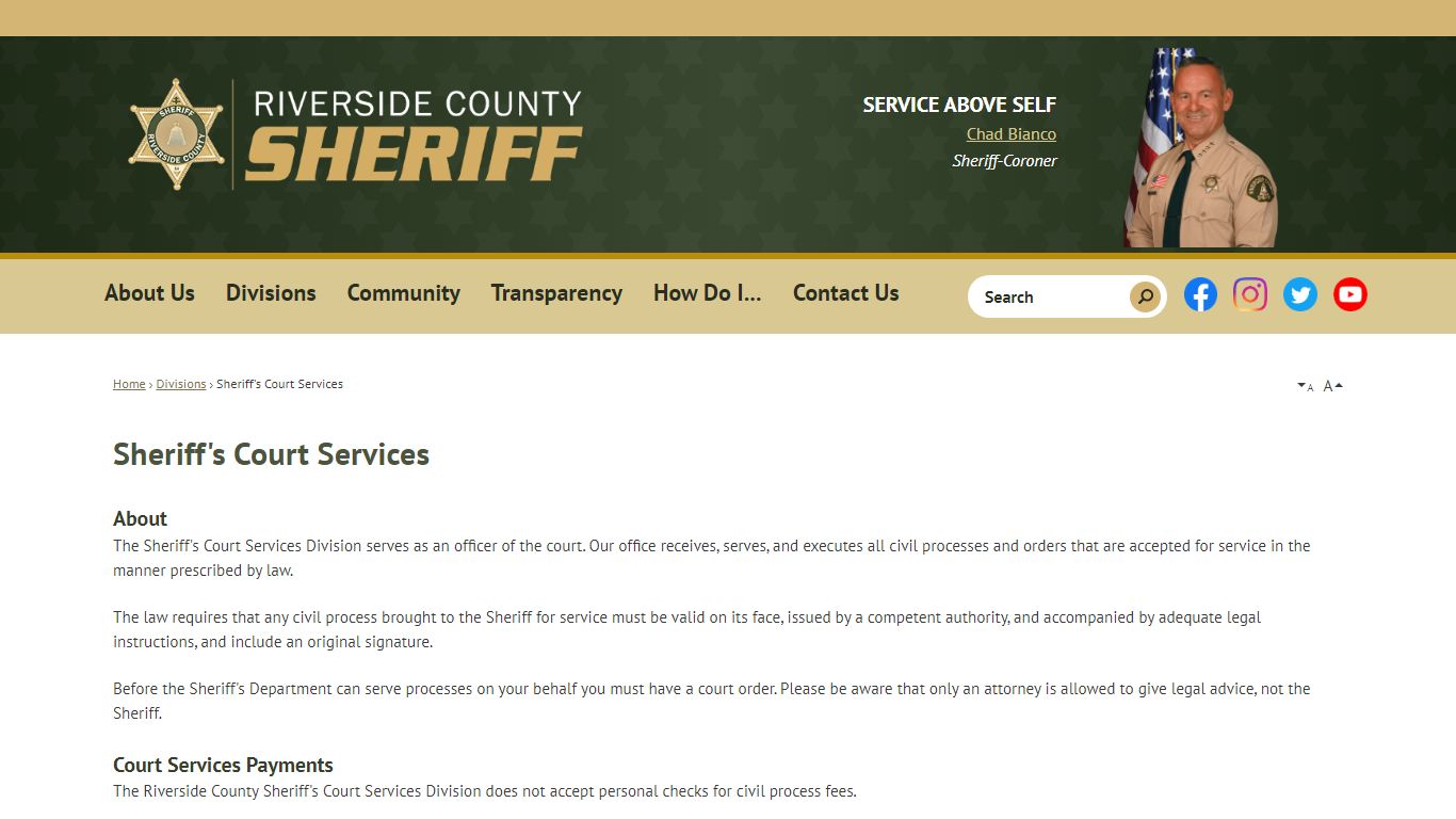 Sheriff's Court Services | Riverside County Sheriff, CA